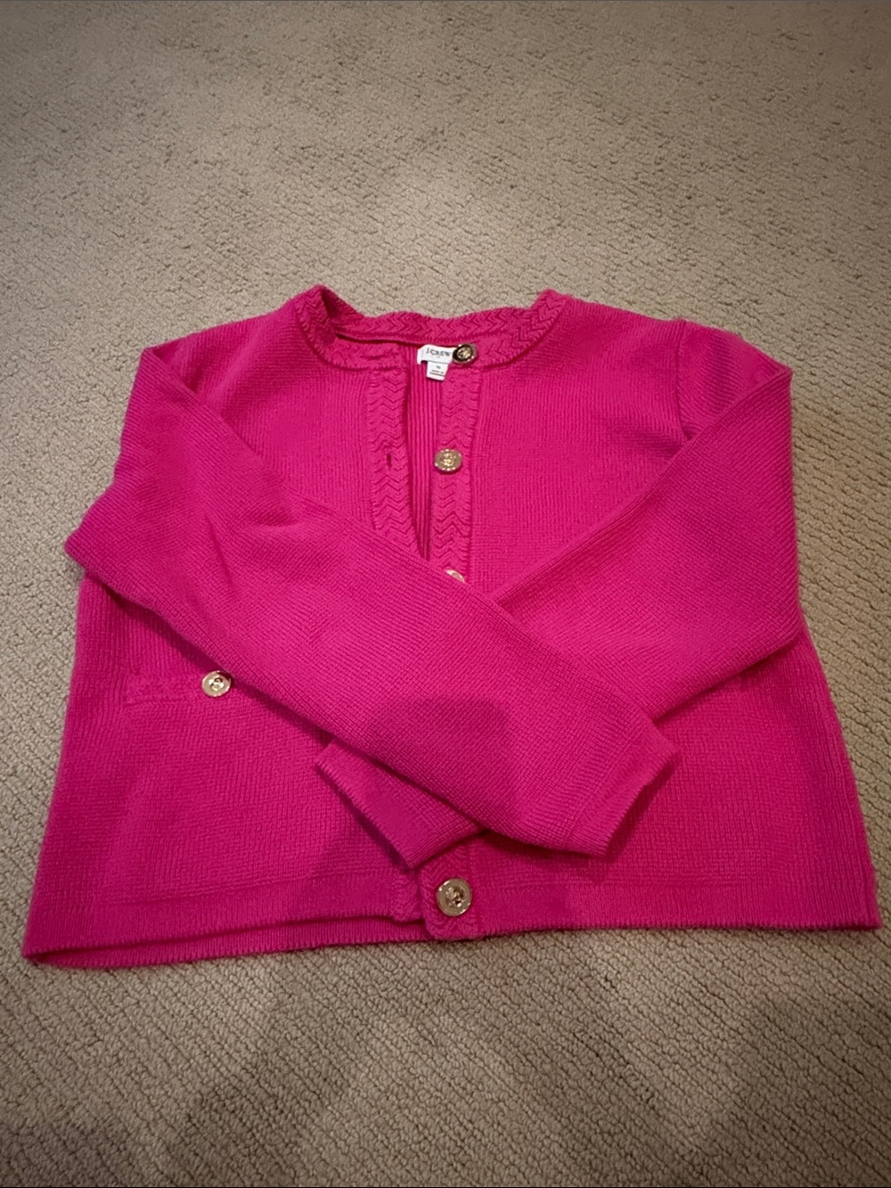 Ladies' Hot Pink J Crew Factory Knit Lady Cardigan